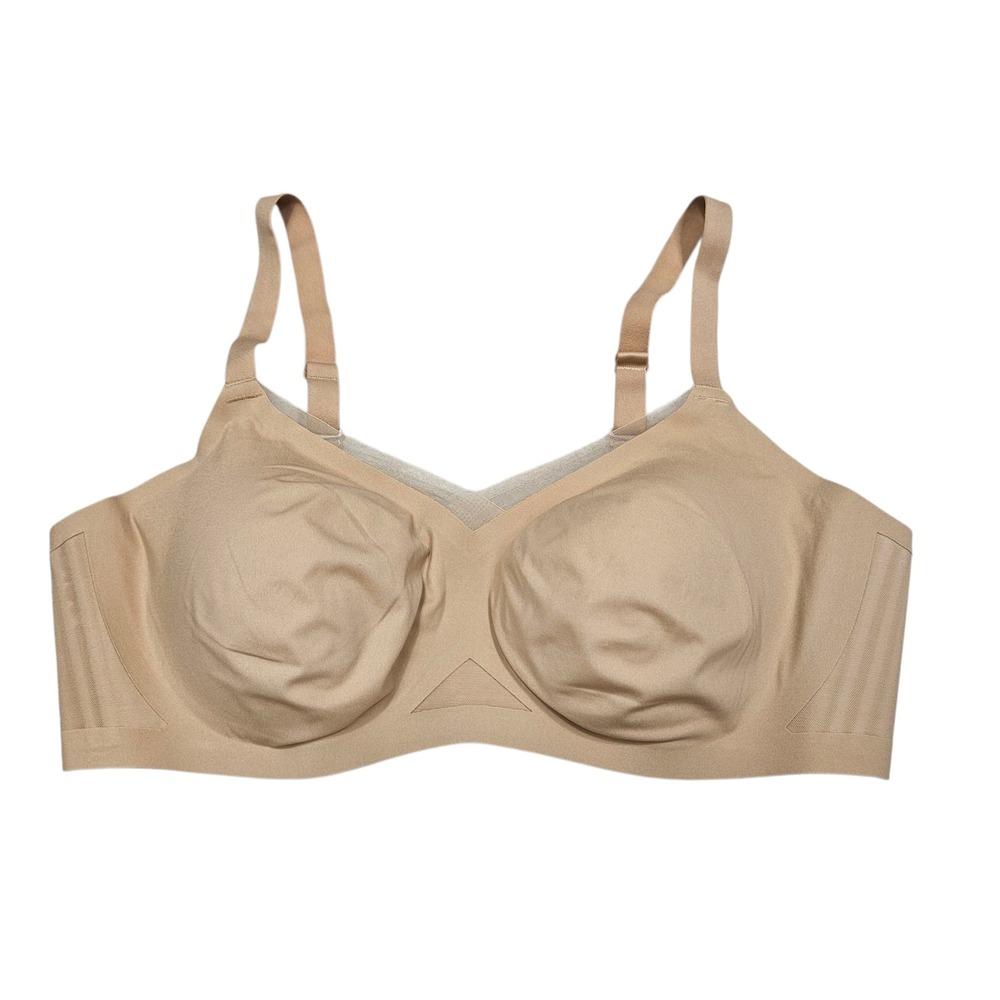 Honeylove 2X Fits 42C/D‎ Beige Wirefree Everyday Crossover Bra Adjustable Straps